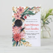 Abstrakte Papierquilling Blumengrün Einladung (Stehend Vorderseite)