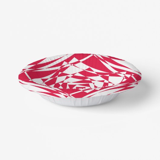 Abstrakte Papiertücher mit weißer und roter Illusi Pappteller (Gewinkelt)