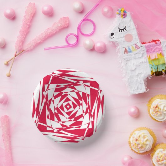 Abstrakte Papiertücher mit weißer und roter Illusi Pappteller (Party)