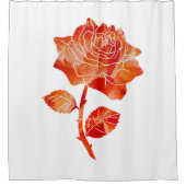Abstrakte pasionierte korallorange Rose Blume Duschvorhang (Vorderseite)