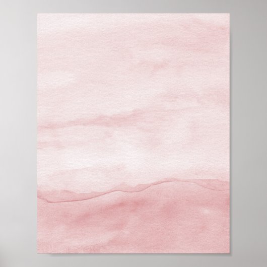 Abstrakte Pasta Pink Ombre Wasserfarben Art Poster (Vorne)