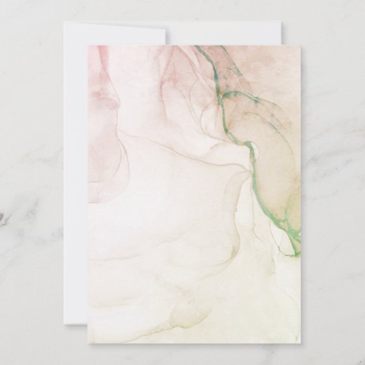 Abstrakte Pastel Dusky Pink Grüne Süße 16 Geburtst Dankeskarte (Rückseite)