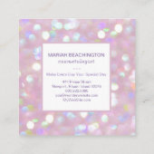 *~* Abstrakte Pastel Dusty Rose Lavender Bokeh Dot Quadratische Visitenkarte (Rückseite)