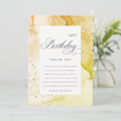 Abstrakte Pastel Earthy Lime Green jeden Geburtsta Dankeskarte (Stehend Vorderseite)