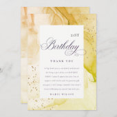 Abstrakte Pastel Earthy Lime Green jeden Geburtsta Dankeskarte (Vorne/Hinten)