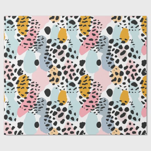 Abstrakte Pastel-Leopard-Spots Geschenkpapier (Flach)