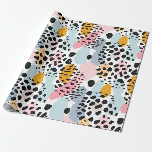 Abstrakte Pastel-Leopard-Spots Geschenkpapier (Ungerollt)
