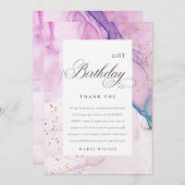 Abstrakte Pastel Lila Blau Aquamarin jedes Alter G Dankeskarte (Vorne/Hinten)