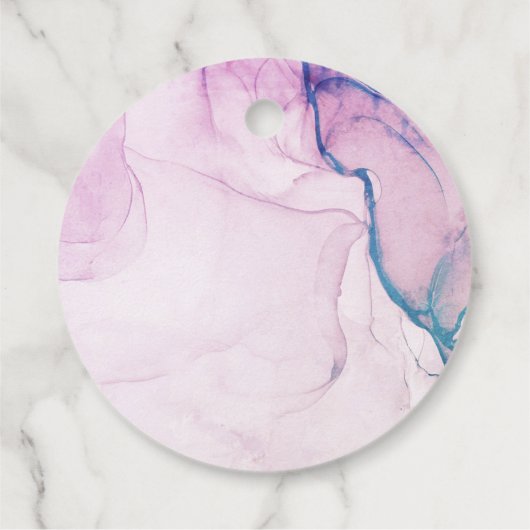 Abstrakte Pastel Lila Blau Aquamarin jedes Alter G Geschenkanhänger (Rückseite)