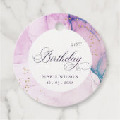 Abstrakte Pastel Lila Blau Aquamarin jedes Alter G Geschenkanhänger (Vorderseite)