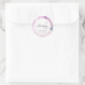 Abstrakte Pastel Lila Blau Aquamarin jedes Alter G Runder Aufkleber (Tasche)