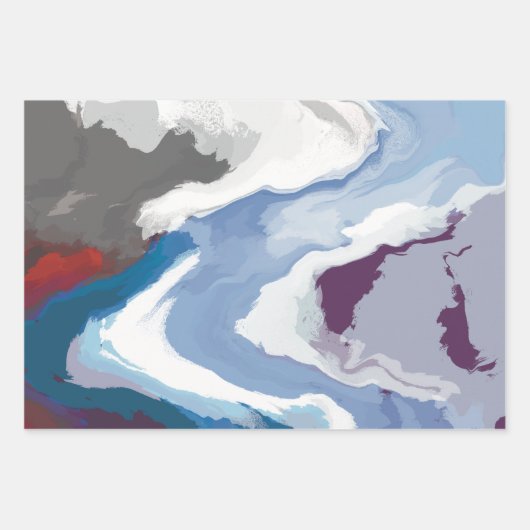 Abstrakte Pastel Paint Mountain Edition Geschenkpapier Set (Vorderseite 2)