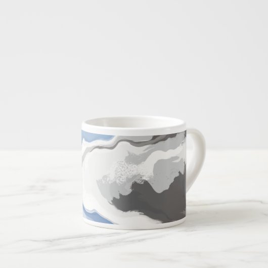 Abstrakte Pastel Paint Mountain Edition Kaffeezube Espressotasse (Vorderseite Rechts)