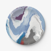 Abstrakte Pastel Paint Mountain Edition Pappteller (Vorderseite)