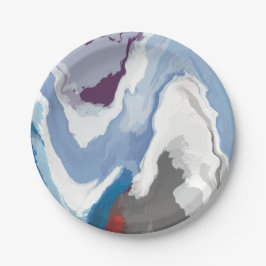 Abstrakte Pastel Paint Mountain Edition Pappteller