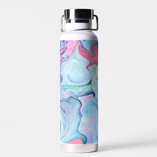 Abstrakte Pastel Paint Swirl Personalisiert Trinkflasche (Rückseite)