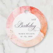 Abstrakte Pastel Rosa Orange jeden Geburtstag Geschenkanhänger (Vorderseite)