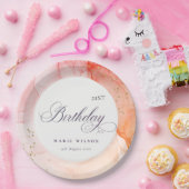 Abstrakte Pastel Rosa Orange jeden Geburtstag Pappteller (Party)
