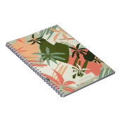Abstrakte Pastel Summer Palm Tree Muster Notizblock (Rechte Seite)