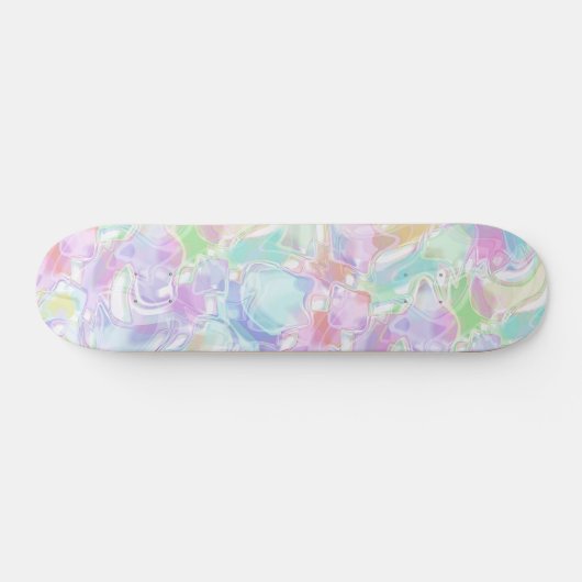 Abstrakte Pastel Summer Waves Wirbel Art Pattern Skateboard (Horizontal)