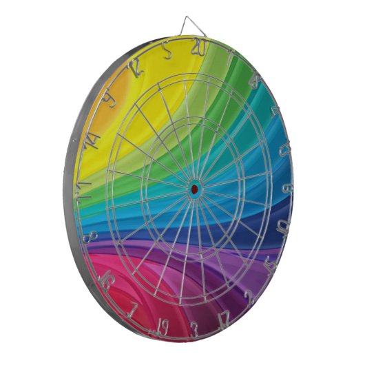 Abstrakte Pastel Swirl Dart Board Dartscheibe (Vorderseite Links)