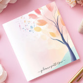 Abstrakte Pastel Wasserfarbbaum Personalisierter N Notizblock