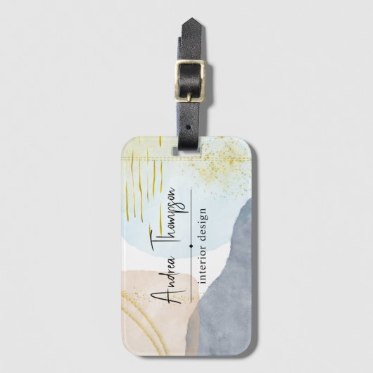Abstrakte Pastelfarben Gepäckanhänger (Vorderseite Vertikal)