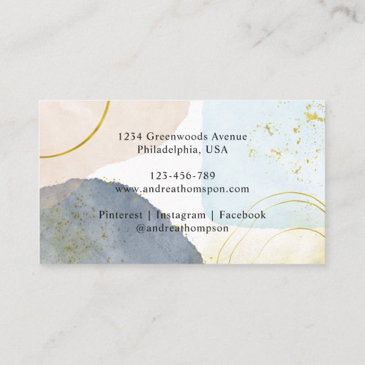 Abstrakte Pastelfarben Visitenkarte (Rückseite)