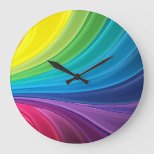 Abstrakte Pastelhalterung mit kreisförmiger Wall-U Große Wanduhr
