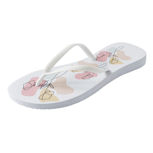 Abstrakte Pastell Floral Badesandalen (Schrägansicht)