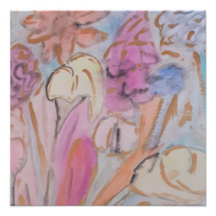 Abstrakte Pastell Floral Fotodruck