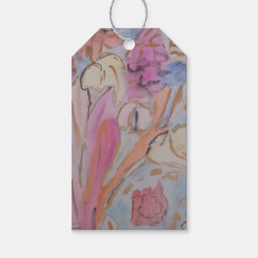 Abstrakte Pastell Floral Geschenkanhänger (Vorderseite)