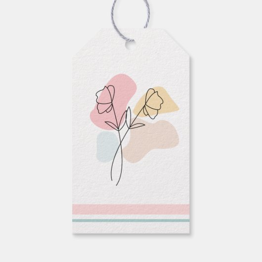 Abstrakte Pastell Floral Geschenkanhänger (Rückseite)