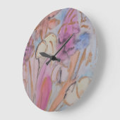 Abstrakte Pastell Floral Große Wanduhr (Winkel)
