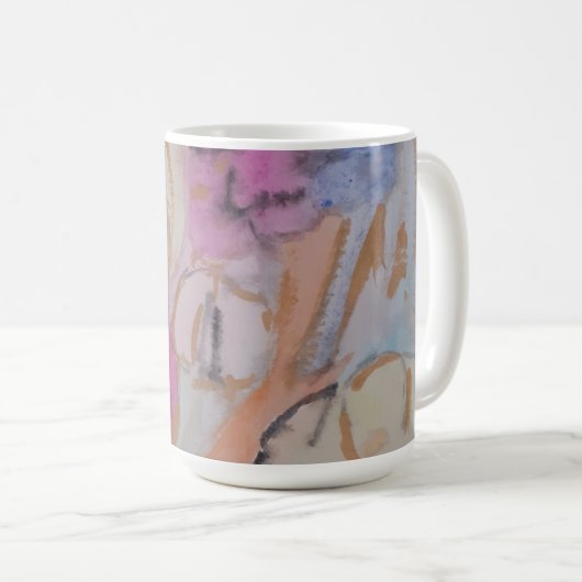 Abstrakte Pastell Floral Kaffeetasse (VorderseiteRechts)