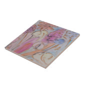 Abstrakte Pastell Floral Keramik Tile Fliese (Seite)