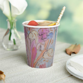 Abstrakte Pastell Floral Pappbecher