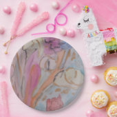 Abstrakte Pastell Floral Pappteller (Party)