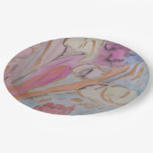 Abstrakte Pastell Floral Pappteller (Schrägansicht)