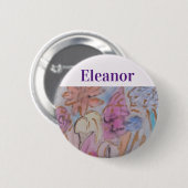 Abstrakte Pastell Floral Personalisiert Button (Vorne & Hinten)
