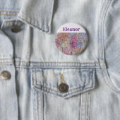 Abstrakte Pastell Floral Personalisiert Button (Beispiel)