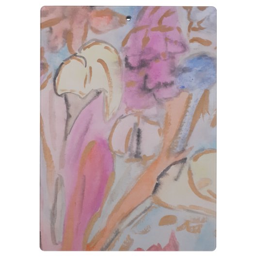 Abstrakte Pastell Floral Personalisiert Klemmbrett (Rückseite)