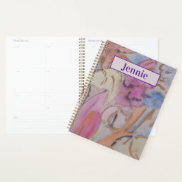 Abstrakte Pastell Floral Personalisiert Planer