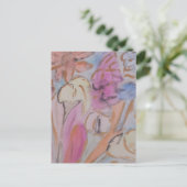 Abstrakte Pastell Floral Postkarte (Stehend Vorderseite)