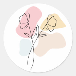Abstrakte Pastell Floral Runder Aufkleber