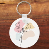 Abstrakte Pastell Floral Schlüsselanhänger (Vorderseite)