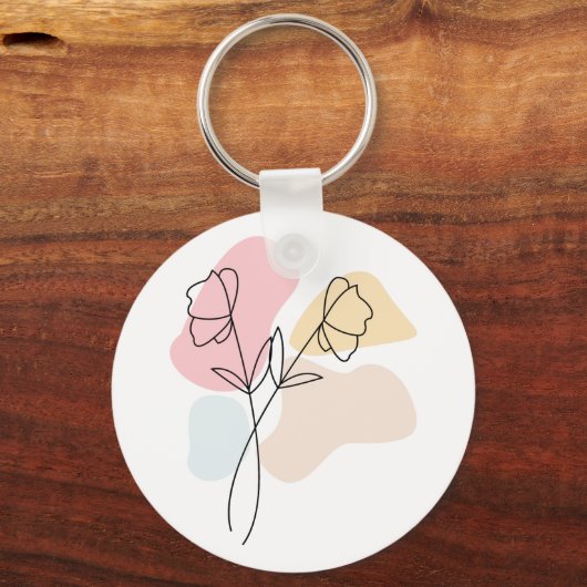Abstrakte Pastell Floral Schlüsselanhänger (Vorderseite)