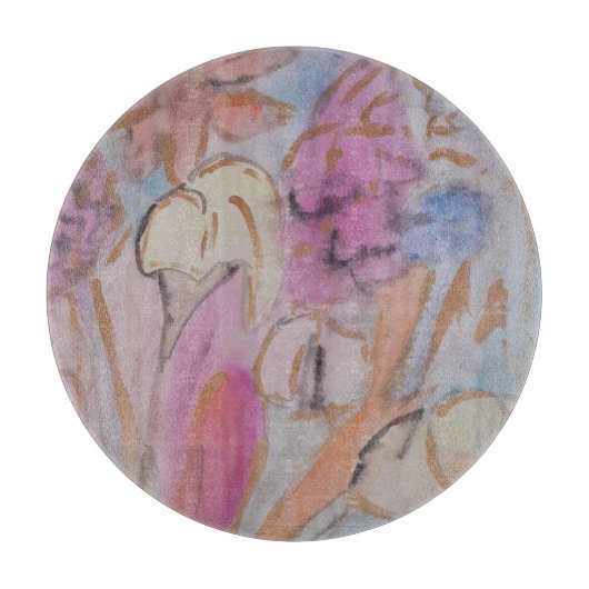 Abstrakte Pastell Floral Schneidebrett (Vorderseite)