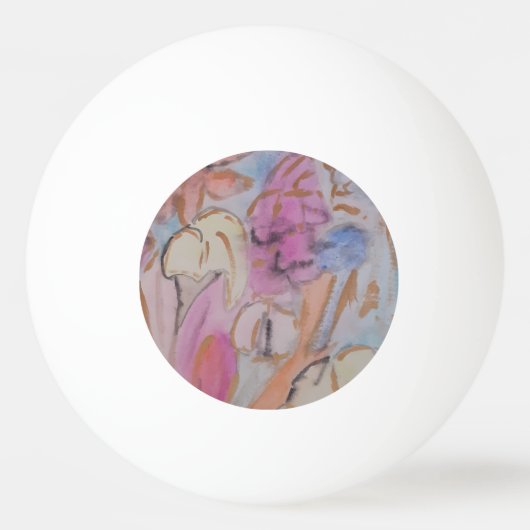 Abstrakte Pastell Floral Tischtennisball (Vorderseite)
