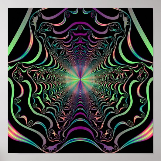 Abstrakte Pastell-Fraktal-Webwerbung Poster (Vorne)